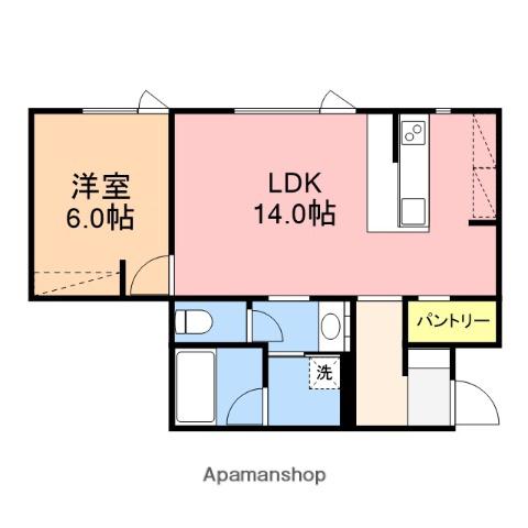 越後線 青山駅(新潟) 徒歩13分 1階建 築1年(1LDK)の間取り写真