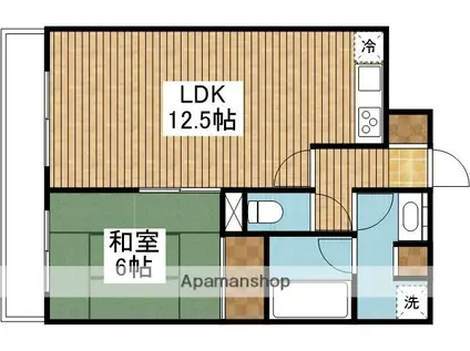 ダイアパレス水島町(1LDK/9階)の間取り写真