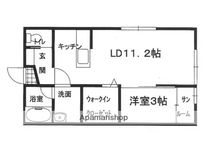 グランブルー(1LDK/1階)の間取り写真