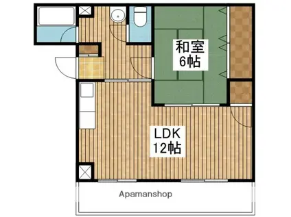 川崎ビル(1LDK/3階)の間取り写真