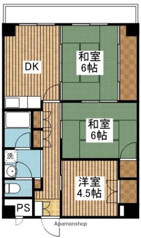 レジオン田辺(3DK/5階)の間取り写真