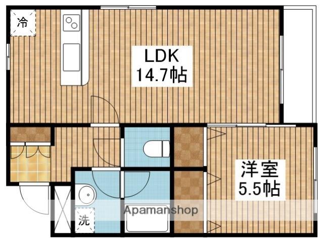 グランフィル紫竹山(1LDK/1階)の間取り写真