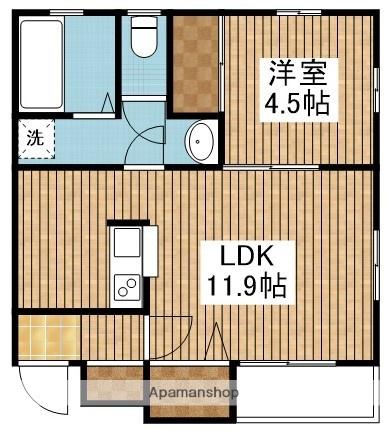 アネシス天神尾(1LDK/2階)の間取り写真