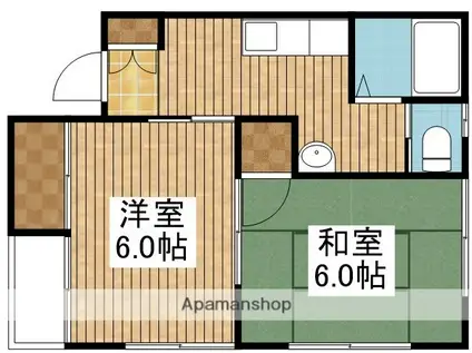 さわらび荘(2K/1階)の間取り写真