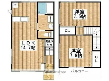 グランビア紫竹(2LDK/1階)の間取り写真