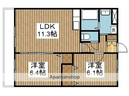 エトワール(2LDK/4階)の間取り写真