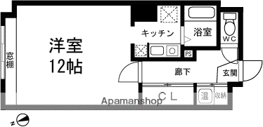 小千谷産業ビル(ワンルーム/4階)の間取り写真