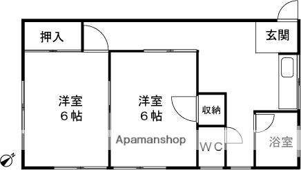 コーポ前山(2K/1階)の間取り写真