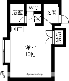 新栄ハイツ東栄(ワンルーム/3階)の間取り写真
