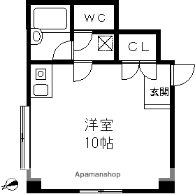 新栄ハイツ東栄(ワンルーム/2階)の間取り写真