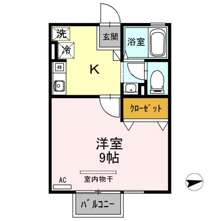 コンフォートTK(1K/2階)の間取り写真