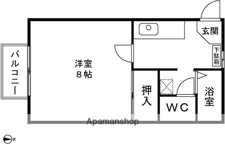 ライブリーBOX(1K/2階)の間取り写真