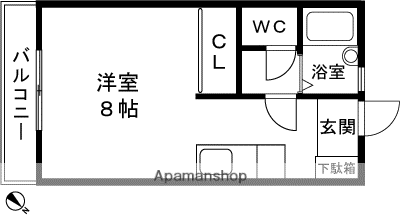 ロワールⅠ(ワンルーム/2階)の間取り写真