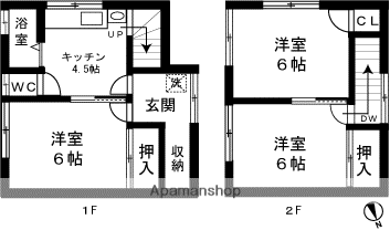 目崎アパート(3K/1階)の間取り写真