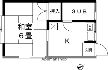 渡辺祐治アパート(1K/2階)の間取り写真