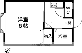 キャピトルハイツマロン(1K/2階)の間取り写真