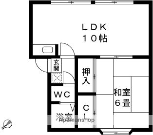 サンピア長岡7号棟(1LDK/1階)の間取り写真