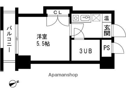 レクセル長岡(1K/2階)の間取り写真