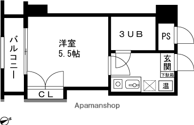 レクセル長岡(1K/9階)の間取り写真