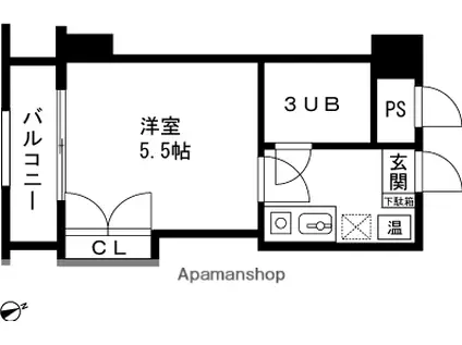 レクセル長岡(1K/9階)の間取り写真