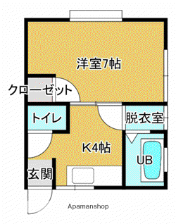 ピアアーム2(1K/2階)の間取り写真