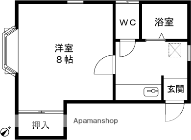 キャピトルハイツフレーズ(1K/2階)の間取り写真