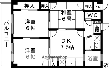 ドリームハイツカネコ(3DK/1階)の間取り写真