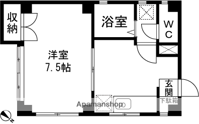 ソシアルA(1K/1階)の間取り写真