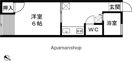 第5コーポミニ(1K/1階)の間取り写真