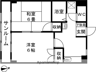レインボーマンション美沢町(2K/2階)の間取り写真