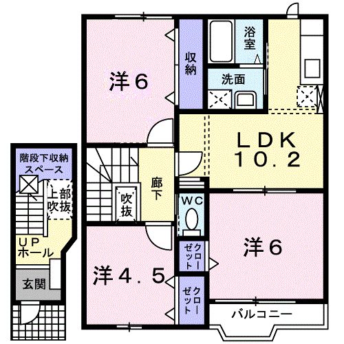 サンライズスクエア(3LDK/2階)の間取り写真