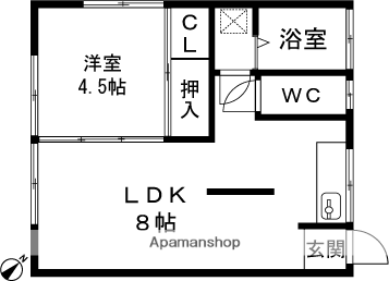 アトリエハウスⅠ(1LDK/1階)の間取り写真