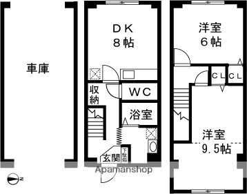 ヴェルドミールC棟(2DK/2階)の間取り写真