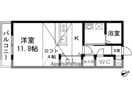 VITA美沢(ワンルーム/2階)の間取り写真