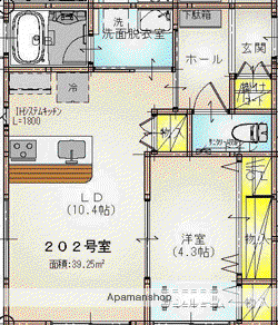 プルミエリアⅠ(1LDK/2階)の間取り写真