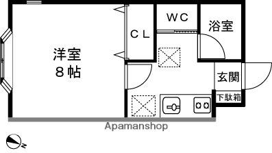 シティパル(1K/2階)の間取り写真