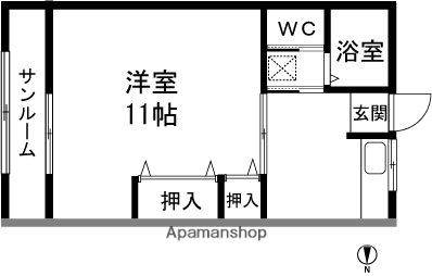 グリーンハイツ(1K/2階)の間取り写真
