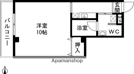 グリーンテラス(1K/2階)の間取り写真