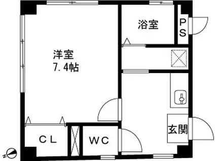 住営社駅東マンション(1K/4階)の間取り写真