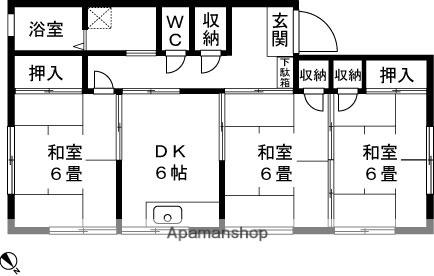 喜多町NCCハイツ(3DK/2階)の間取り写真