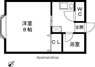 キャピトルハイツマロン(1K/1階)の間取り写真