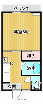 マイルド宮内(1K/1階)の間取り写真