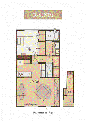 HOMES USONIA・前川東Ⅵ(1LDK/2階)の間取り写真