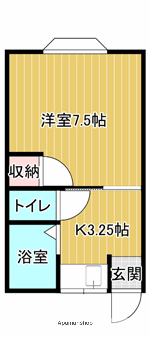 マインハイム(1K/1階)の間取り写真