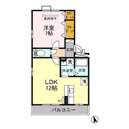 エスタシオン(1LDK/2階)の間取り写真