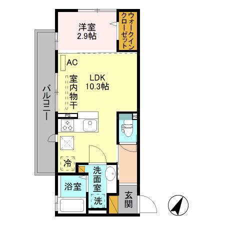 セブン アウルズ Ⅲ(1LDK/1階)の間取り写真