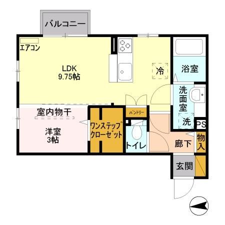 RIKKA(1LDK/2階)の間取り写真