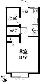 ファーストハイツひばりが丘(1K/2階)の間取り写真