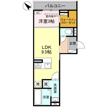 プレミアステイツY(1LDK/2階)の間取り写真