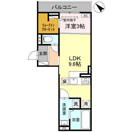 プレミアステイツY(1LDK/1階)の間取り写真